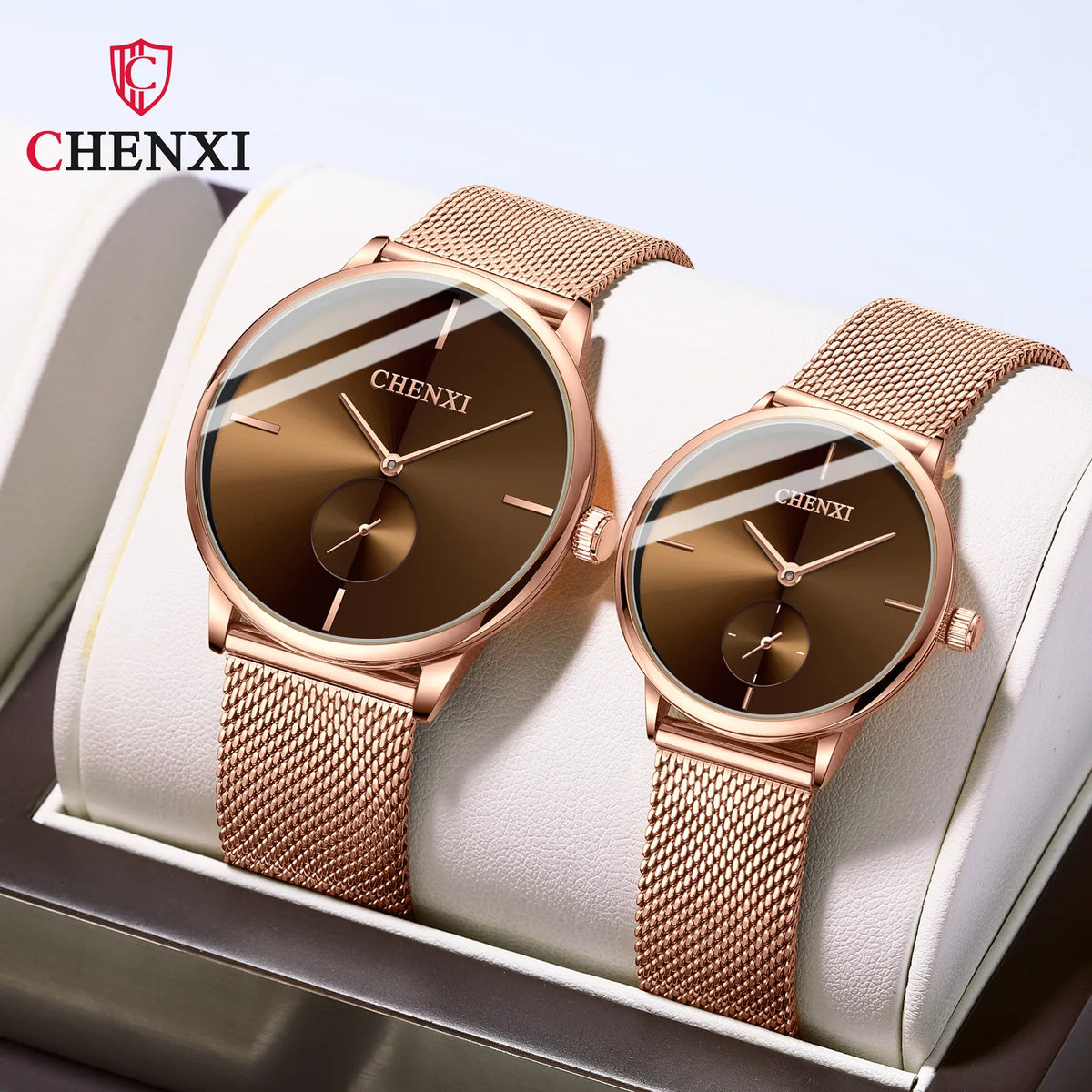 CHENXI 061 Couple Watch High Quality Stainless Steel Mens Quartz Watches Luxury Women Bracelet Jewelry Relojes Hombre Waterproof