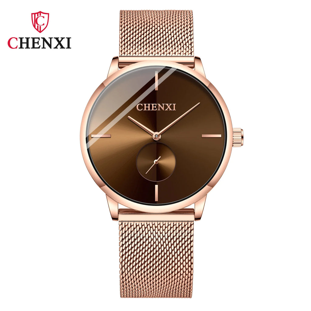 CHENXI 061 Couple Watch High Quality Stainless Steel Mens Quartz Watches Luxury Women Bracelet Jewelry Relojes Hombre Waterproof